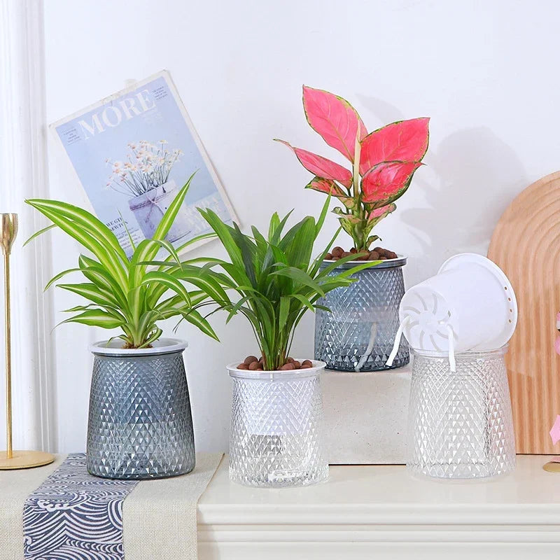 Lazy Hydroponic Self-Watering Flower Pot – Mini Succulent Indoor Planter Vase