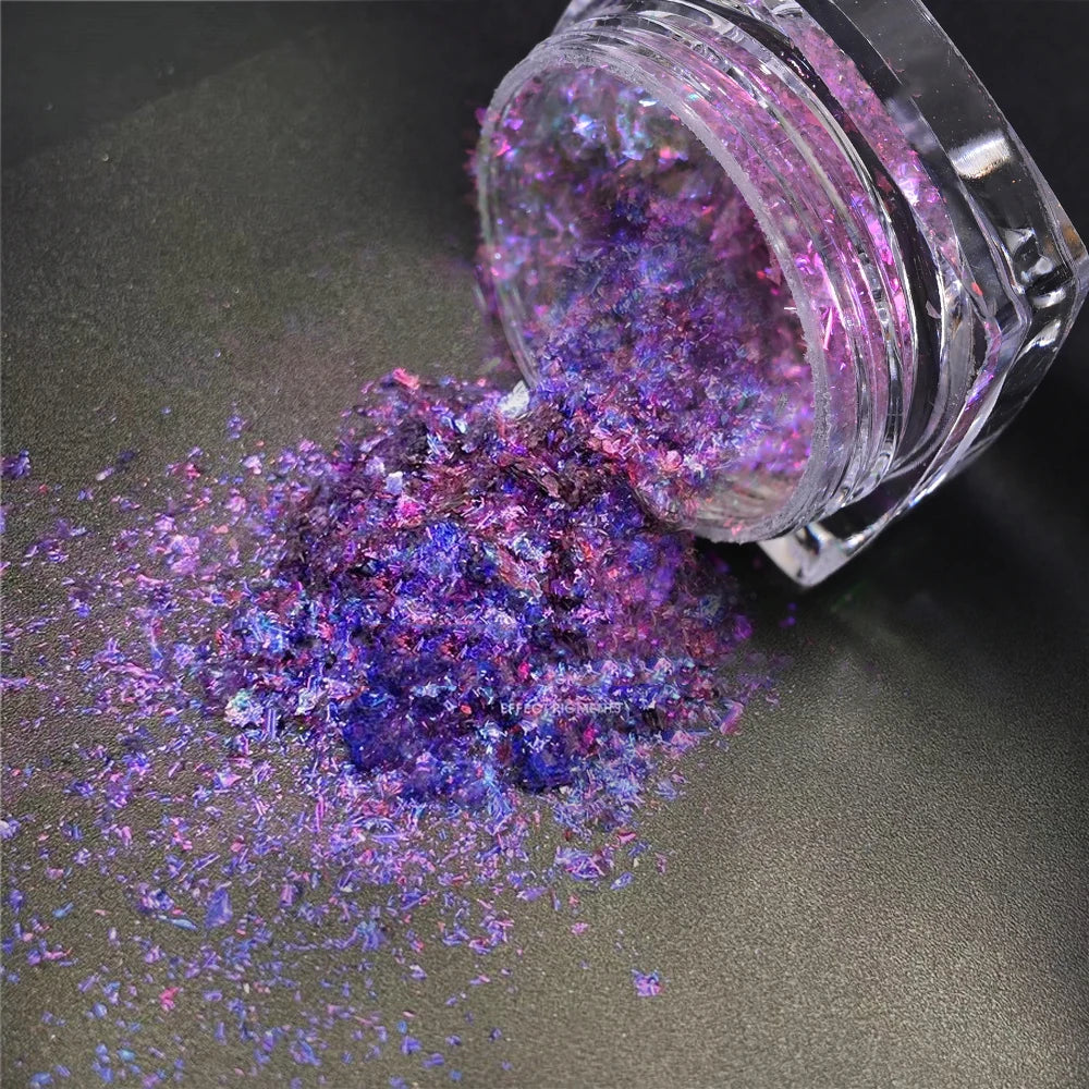 Chrome Mirror Nail Powder – Holographic Laser Silver & Gold Glitter Pigment