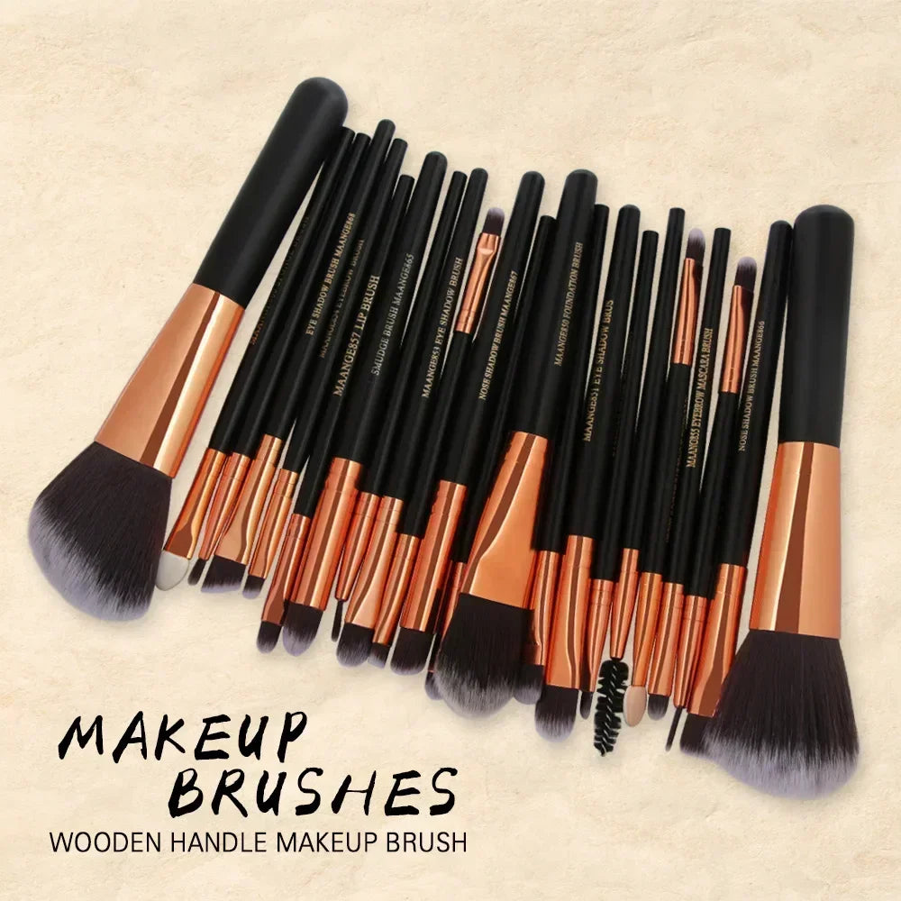 3–22 Piece Professional Makeup Brush Set – Full Face Eyeshadow & Cosmetic Tools