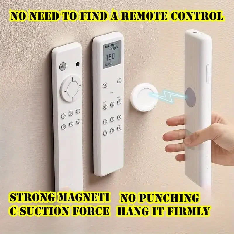 No-Drill Magnetic Remote Control Wall Holder – Set of 3, Space-Saving Design