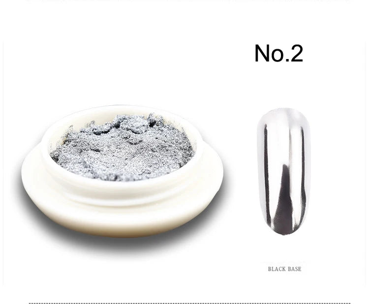 Chrome Mirror Nail Powder – Holographic Laser Silver & Gold Glitter Pigment