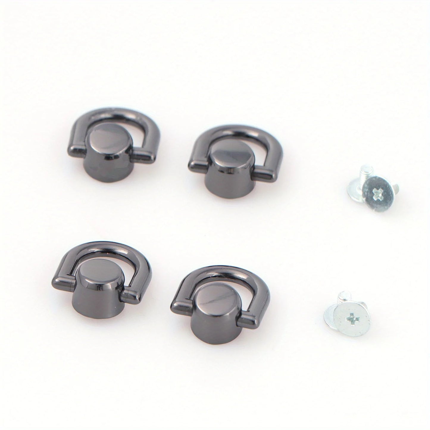 4 Pcs D Rings Rivets for Leather Purse Stud Screw Metal Ring Studs Rivets for Wallet Strap Accessories Leather Purse Hardware