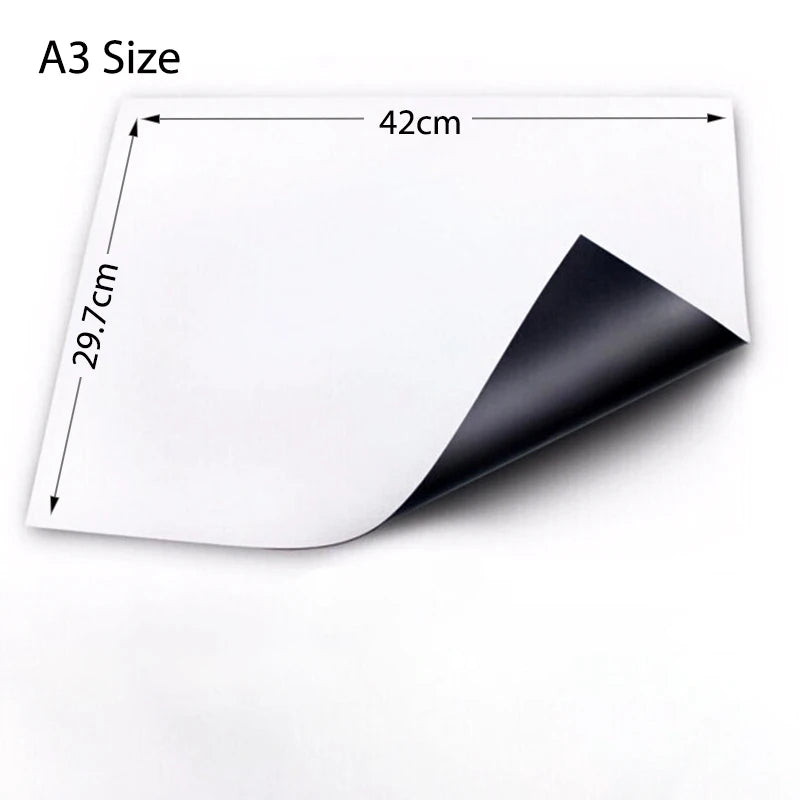 A3 Size Magnetic Whiteboard Dry Erase White Board, Fridge Stickers for Refrigerator Kitchen Planner Bulletin Board