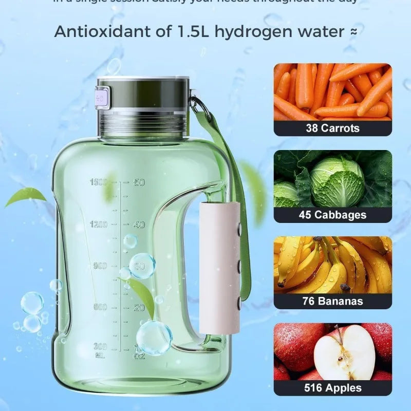 Portable Hydrogen-Rich Water Bottle – 1.5L Molecular Hydrogen Generator
