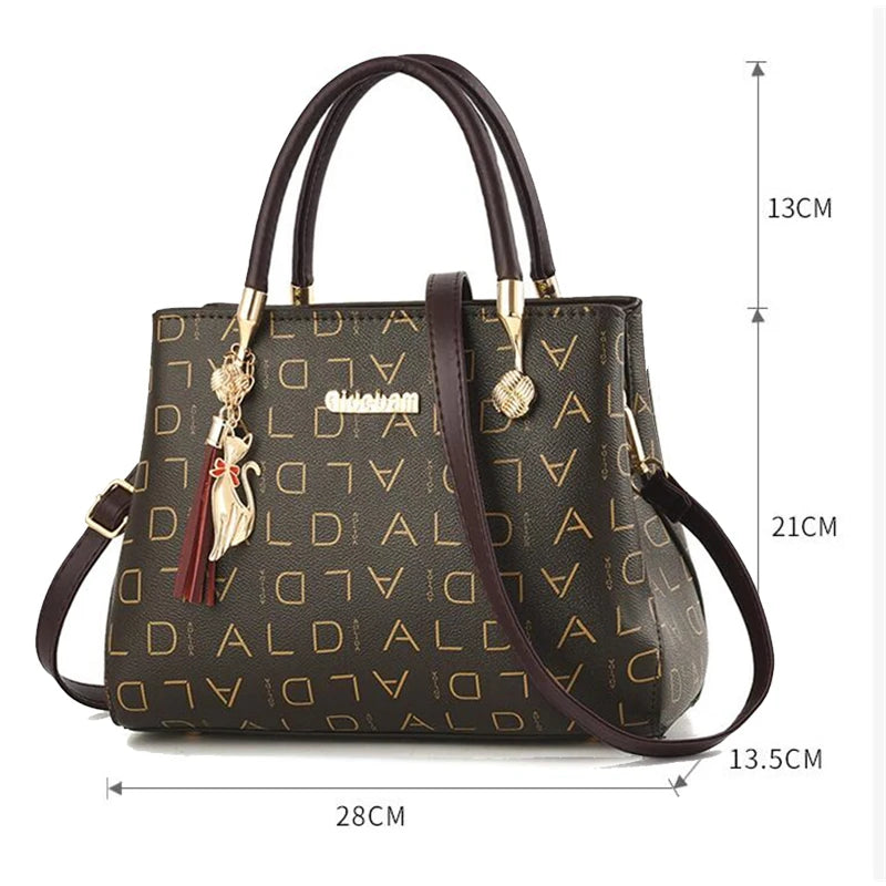 PU Leather Large Capacity Luxury Tote Shoulder Bag – Women's Travel Handbag