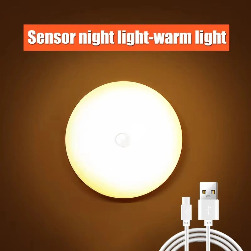 Motion Sensor Led Light Usb Charging Square Lamp for Bedroom Kitchen Stair Hallway Wardrobe Cupboard Lighting