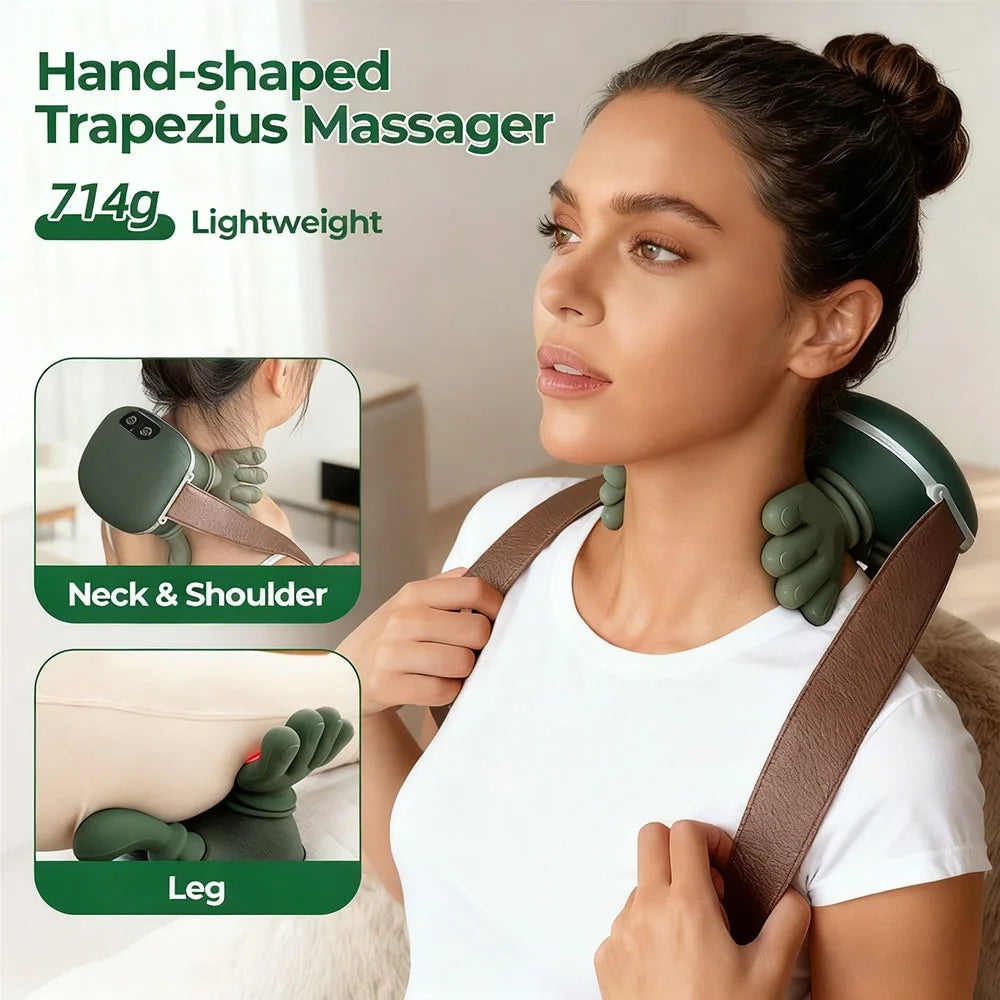 Wireless Bionic Finger Neck & Shoulder Kneading Massager – Shawl Wrap Design