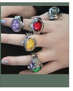 Vintage Y2K Finger Watch Rings for Women Men Elastic Stretchy Roman Quartz Mini Watches Rings Punk anillos Gift