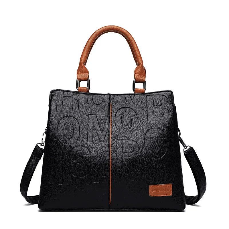 PU Leather Large Capacity Luxury Tote Shoulder Bag – Women's Travel Handbag