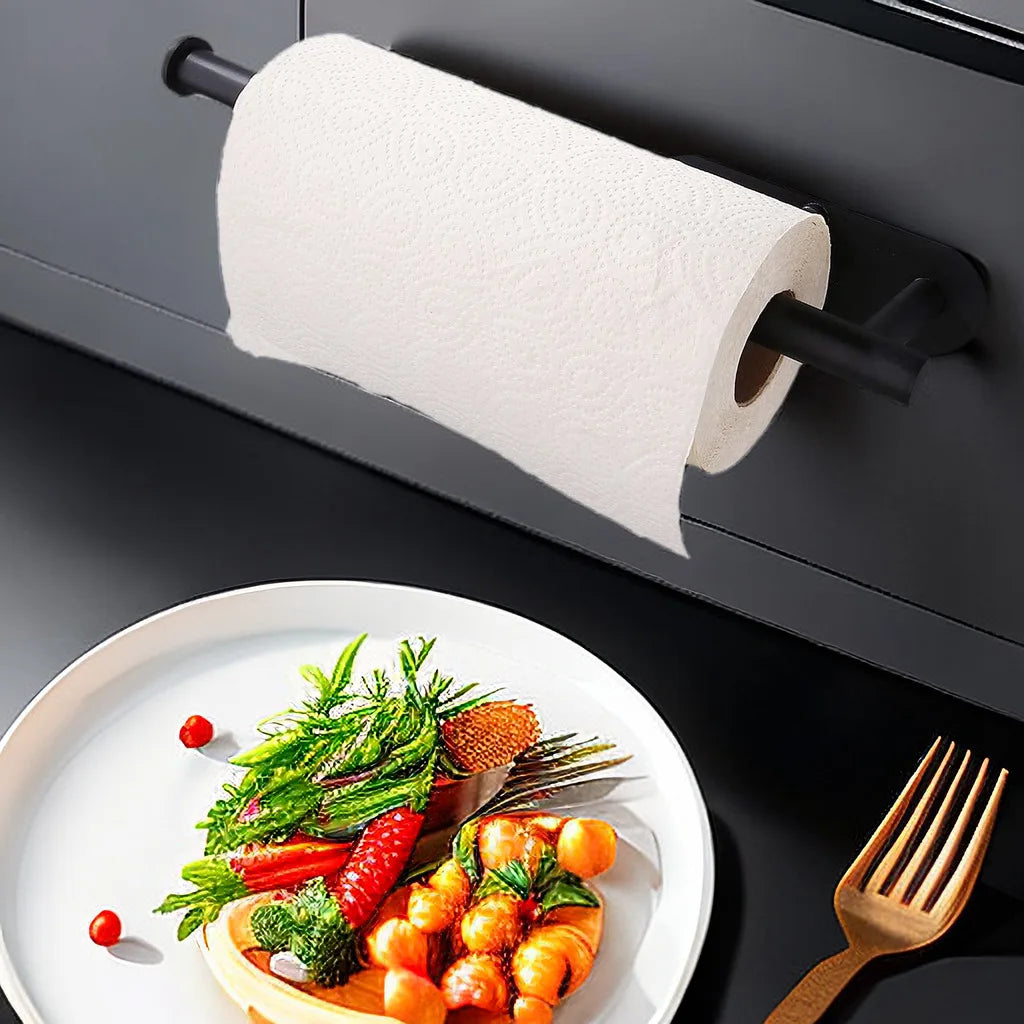 Adhesive Kitchen Paper Towel Holder – Wall-Mount Tissue & Roll Dispenser