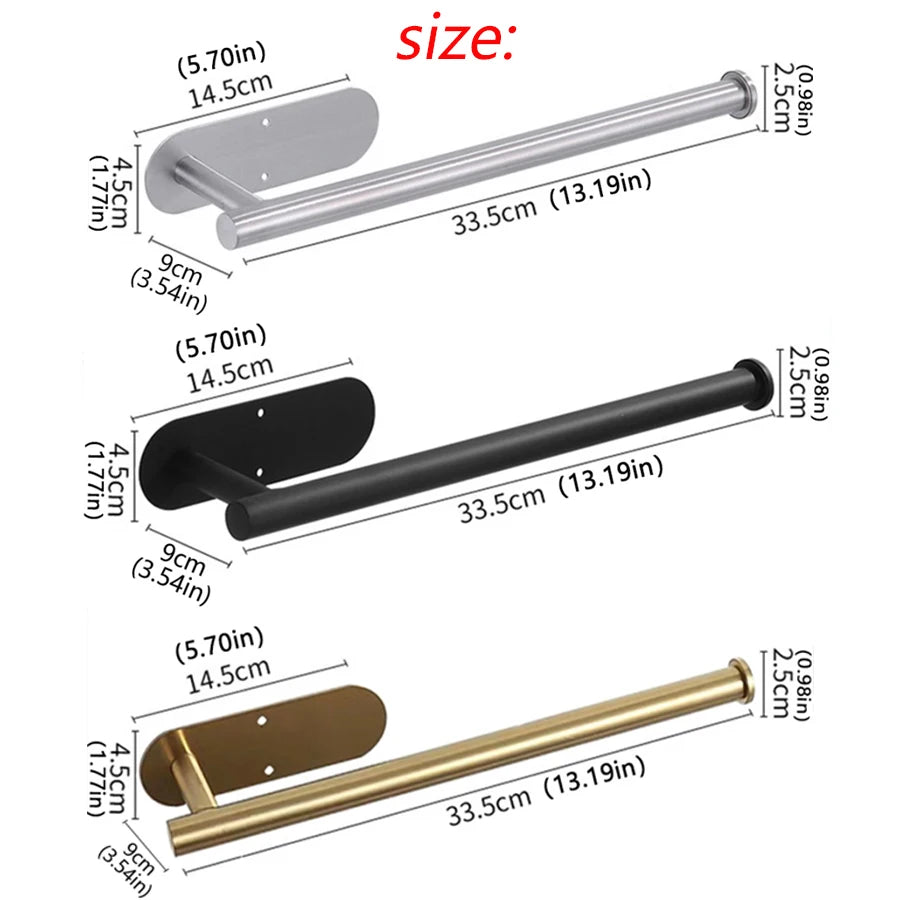Adhesive Kitchen Paper Towel Holder – Wall-Mount Tissue & Roll Dispenser