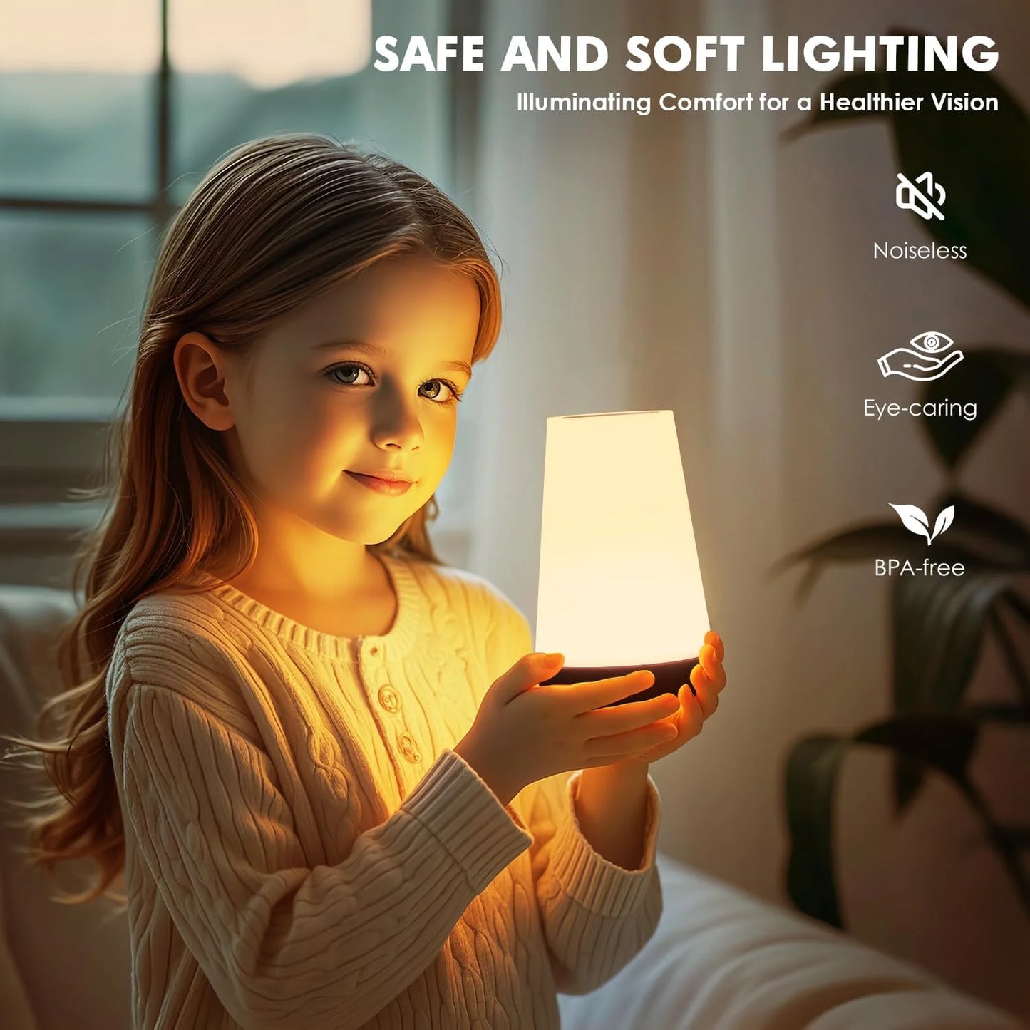 Dimmable Touch LED Table Lamp – 13 Colours & 5 Brightness Rechargeable Bedside Light