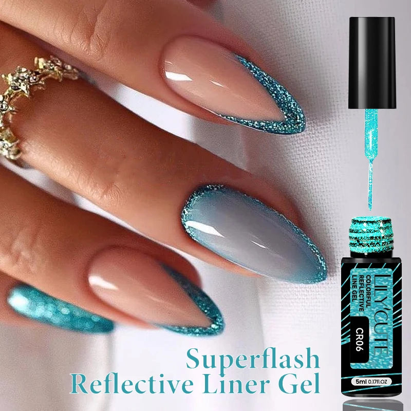 Silver Metallic Gel Nail Polish Liner – Super Bright Mirror Pull Line Art Pen