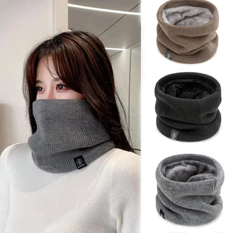 Fashion Women Knitted Scarf Solid Cashmer Like Winter RIDE Scarves Lady Warm Thick Unisex Men Neck Scarfs Ring
