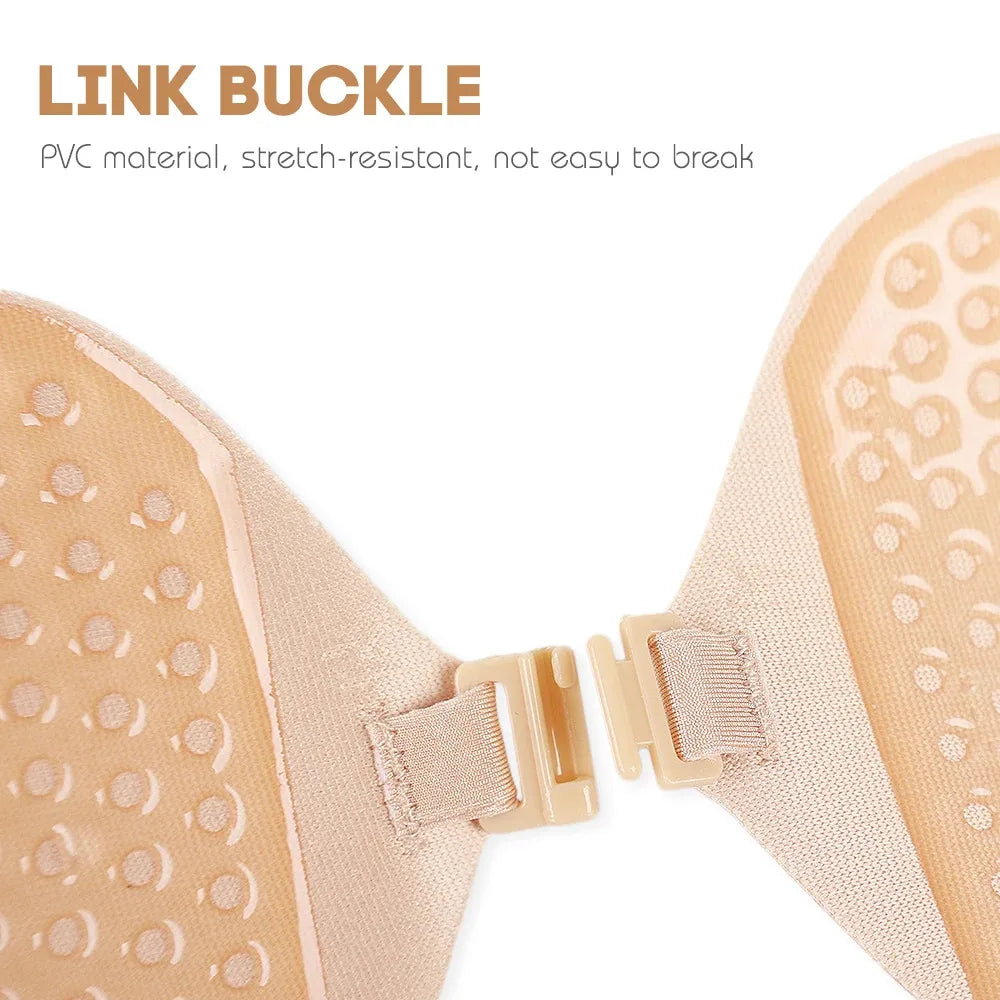 Sexy Women Invisible Push Up Bra Self-Adhesive Silicone Bust Front Closure Sticky Bra Skin Backless Strapless Bra