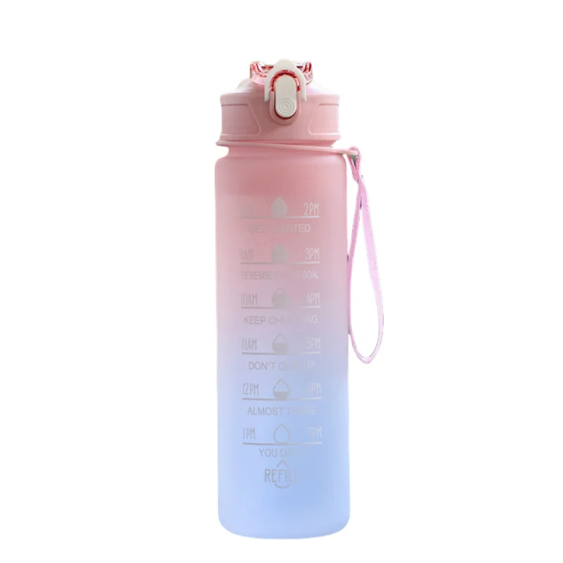 Sports Water Bottle with Time-Tracking Straw – Flip Lid, Leak-Proof, 750ml