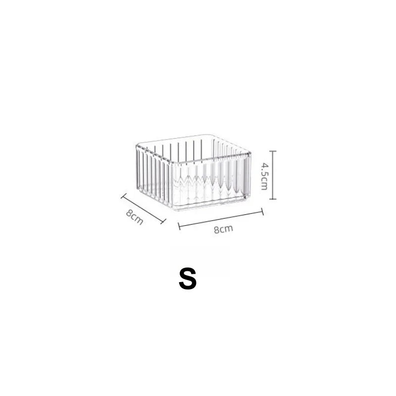 Stackable Acrylic Drawer Organiser Trays – Clear Makeup & Bathroom Vanity Storage Bins