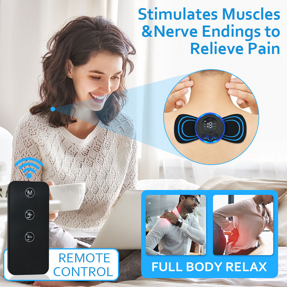EMS Electric Neck & Back Massager Pad – Low Frequency Muscle Stimulator Patches