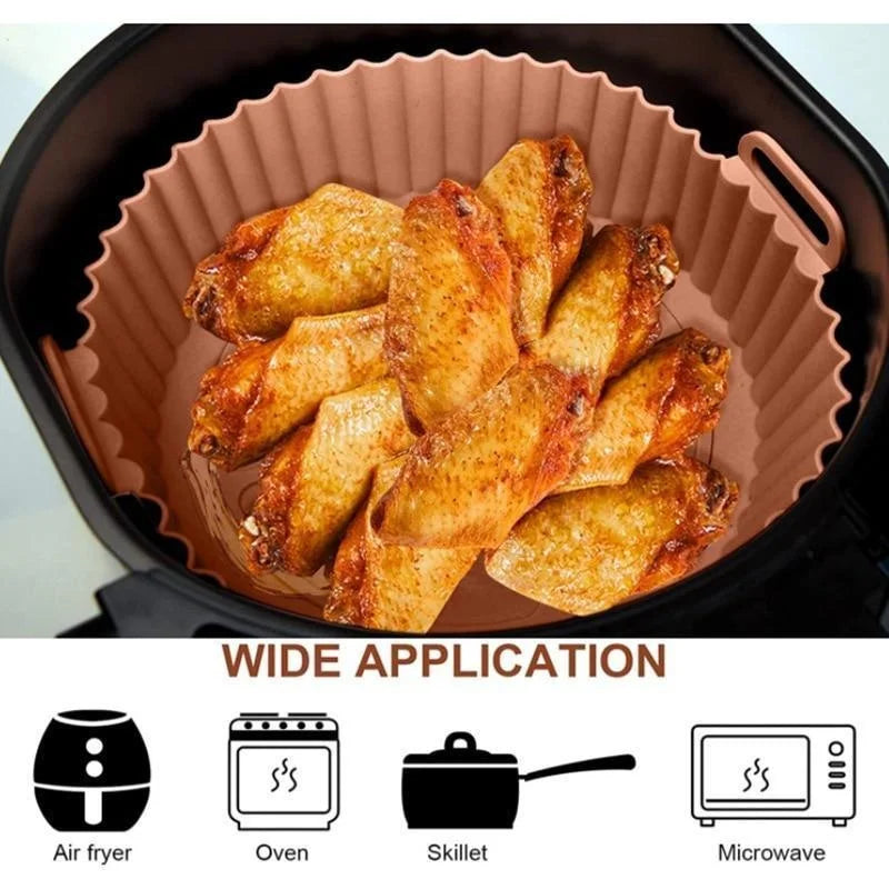 Reusable Silicone Air Fryer Liner – Non-Stick Food-Safe Basket Insert