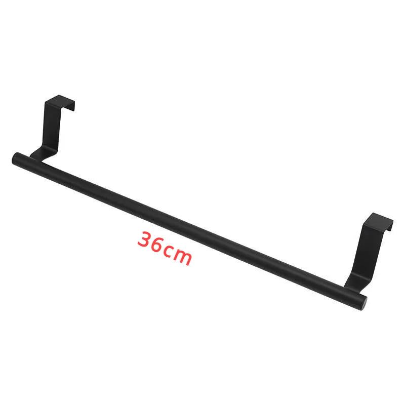 No-Punch Over-Cabinet Towel Rack – Steel Wire Bathroom Door Hanger