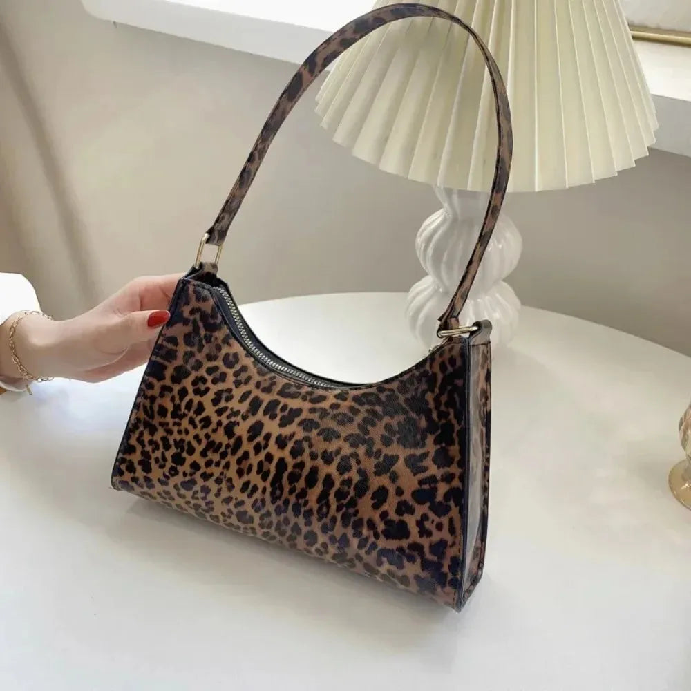 Women's Zebra & Leopard Print Underarm Shoulder Bag – PU Leather Handbag