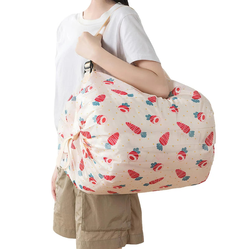 1pc Foldable Shopping Bags Foldable Storage Bag With Handle Portable Travel Camouflage Handbags Large Capacity Nylon Bag