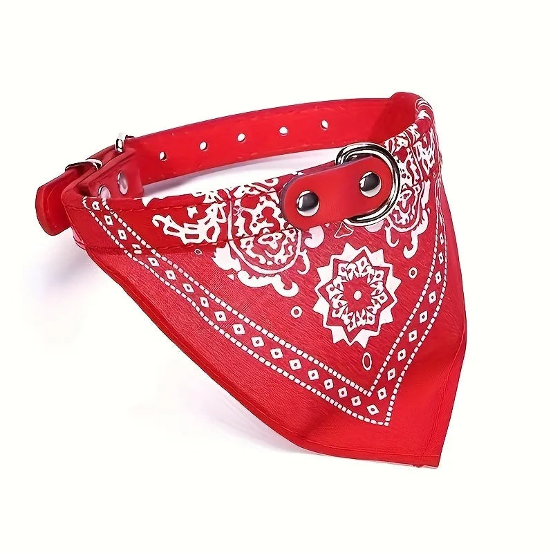 Adjustable Pet Bandana Collar – Knit Fabric Triangle Neckerchief for Dogs & Cats