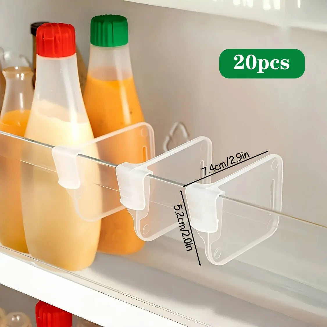 5–20 Pack Clear Fridge Organiser Dividers – Adjustable Refrigerator Storage