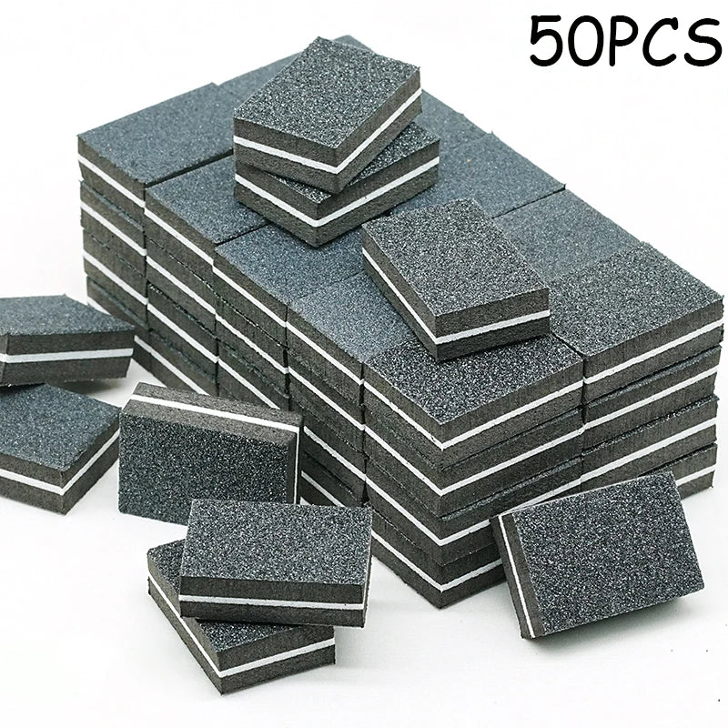 50Pc Professional Mini Nails Art buffer File 100/180 Sandpaper Manicure Tips Care File Sanding Polishing Grinding Equipment Tool