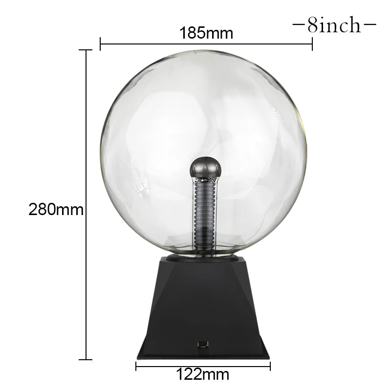 Magic Crystal Plasma Ball Lamp – 3–8 Inch LED Night Light Novelty Gift