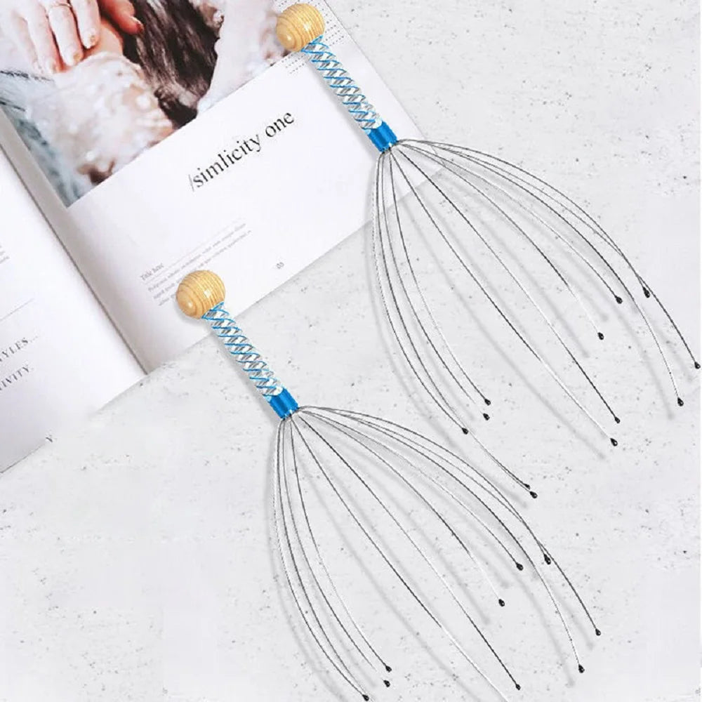 Octopus Head Scalp Massager – Stainless Steel Stress Relief Brain Scratcher