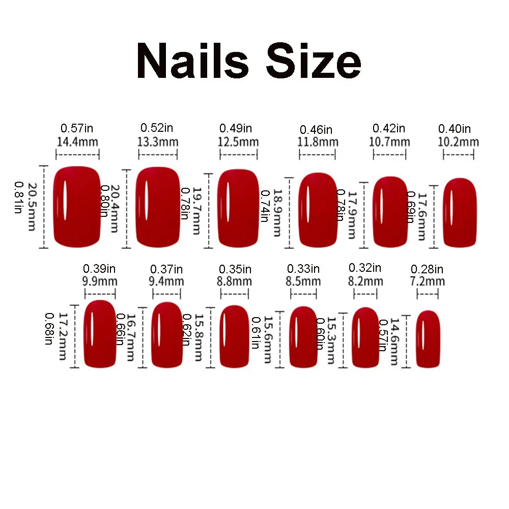 24pcs/set short square fake nails for women cute bride heart white french tips faux ongles y2k press on false nail supplies