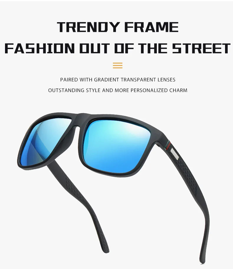 Fashion Vintage Square Polarized Sunglasses Men Women Luxury Brand Designer Men's Sun Glasses Driving Fishing UV400 Eyewear Man
