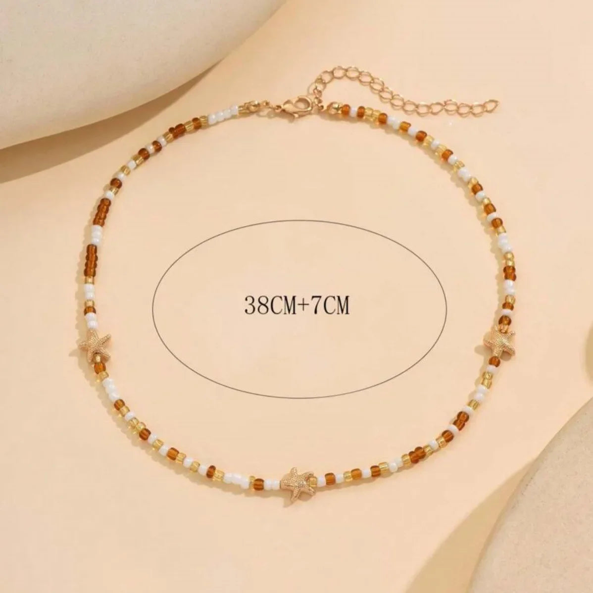Exquisite Seashell Beaded Choker Necklace – Handmade Starfish Ocean Jewellery