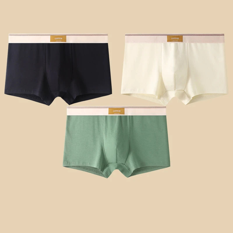 3-Pack Men's Breathable Cotton Boxer Shorts – Comfortable Everyday Underwear