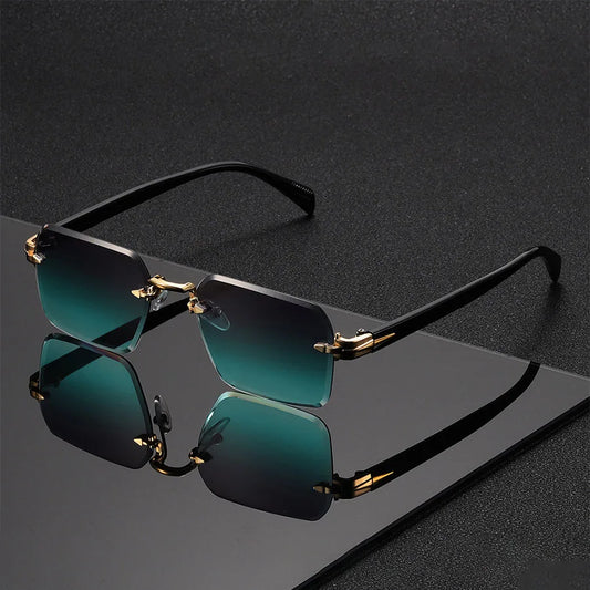 Classic Frameless Fashion Sunglasses – UV400 Holiday & Festival Unisex Eyewear