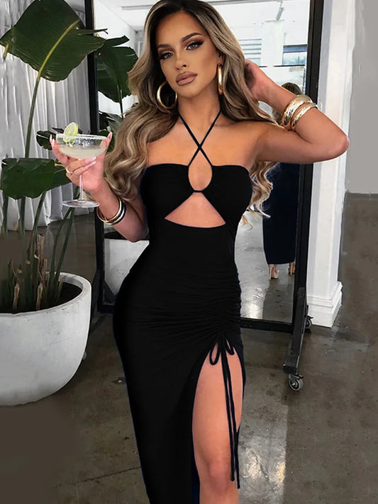 Sleeveless Sexy Bodycon Midi Backless Club Party Dress