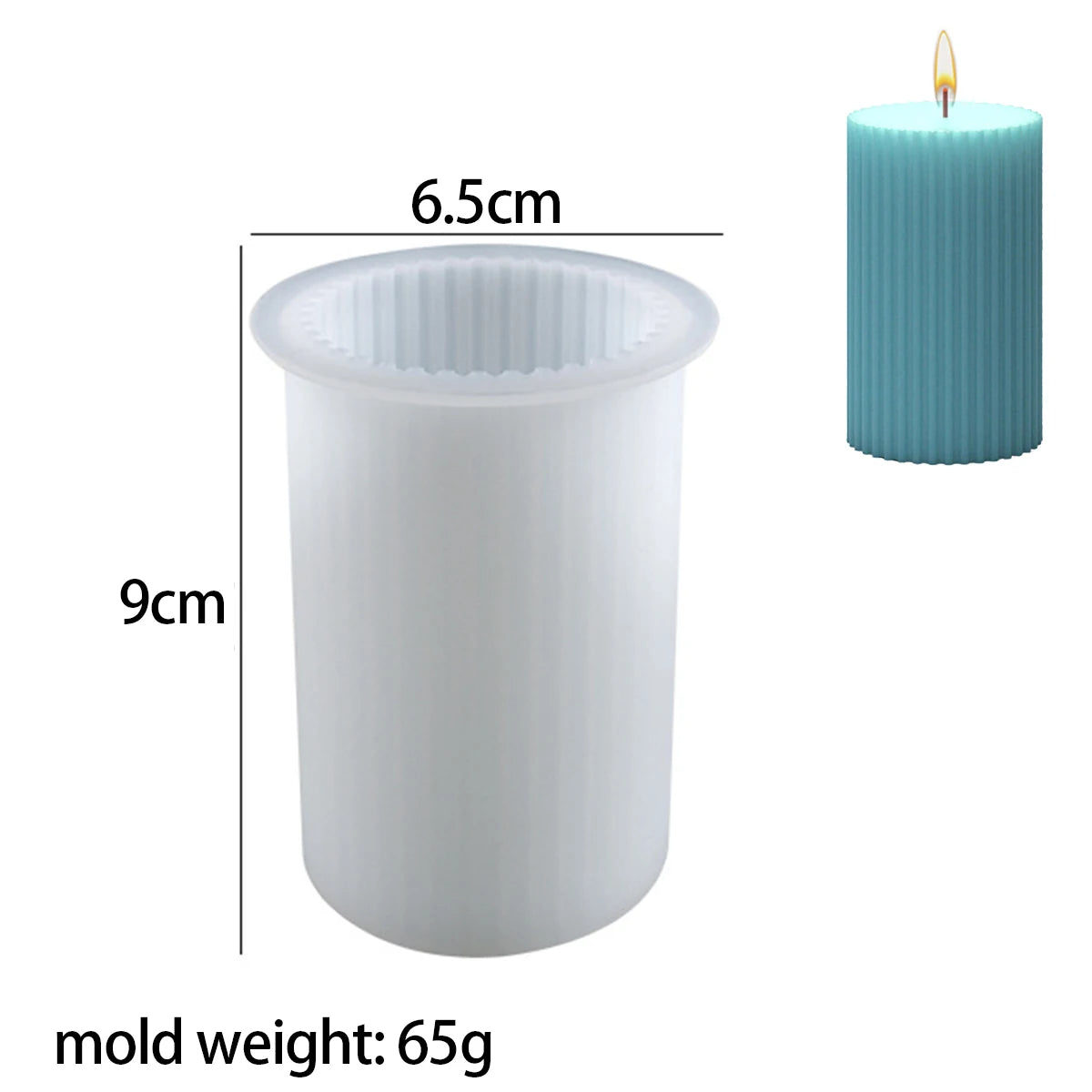 Classical Striped Cylindrical Silicone Candle Mould – DIY Pillar Wax Craft