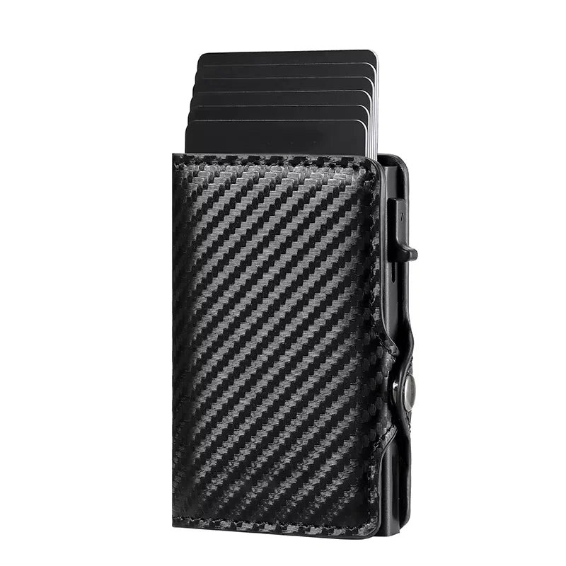 Men's Women's Multi-Function Designer Bank Card Wallet RFID Blocking Metal Aluminum ID Card Holder Fashion Business Pop-Up Purse