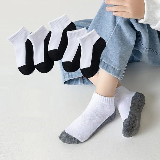 5-Pack Children's Cotton Socks – Boys & Girls Everyday School Socks