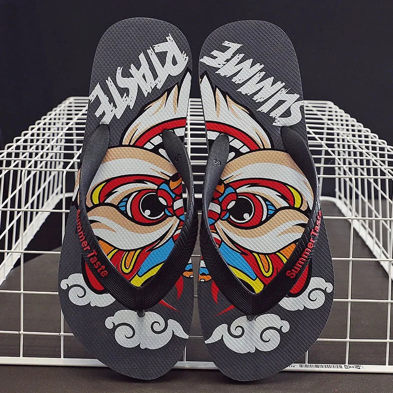 2022 New Flip Flops Slippers Men Summer Anti-skid Outdoor Korea Casual Light Beach Sandals Household Slipper Students Slides