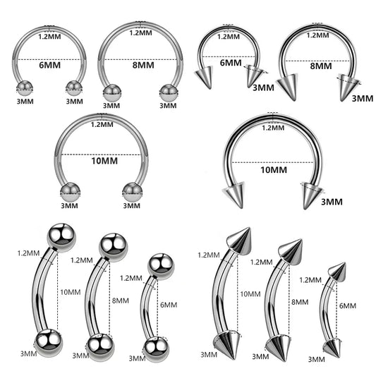 Stainless Steel Horseshoe Fake Nose Ring – C Clip Septum Hoop