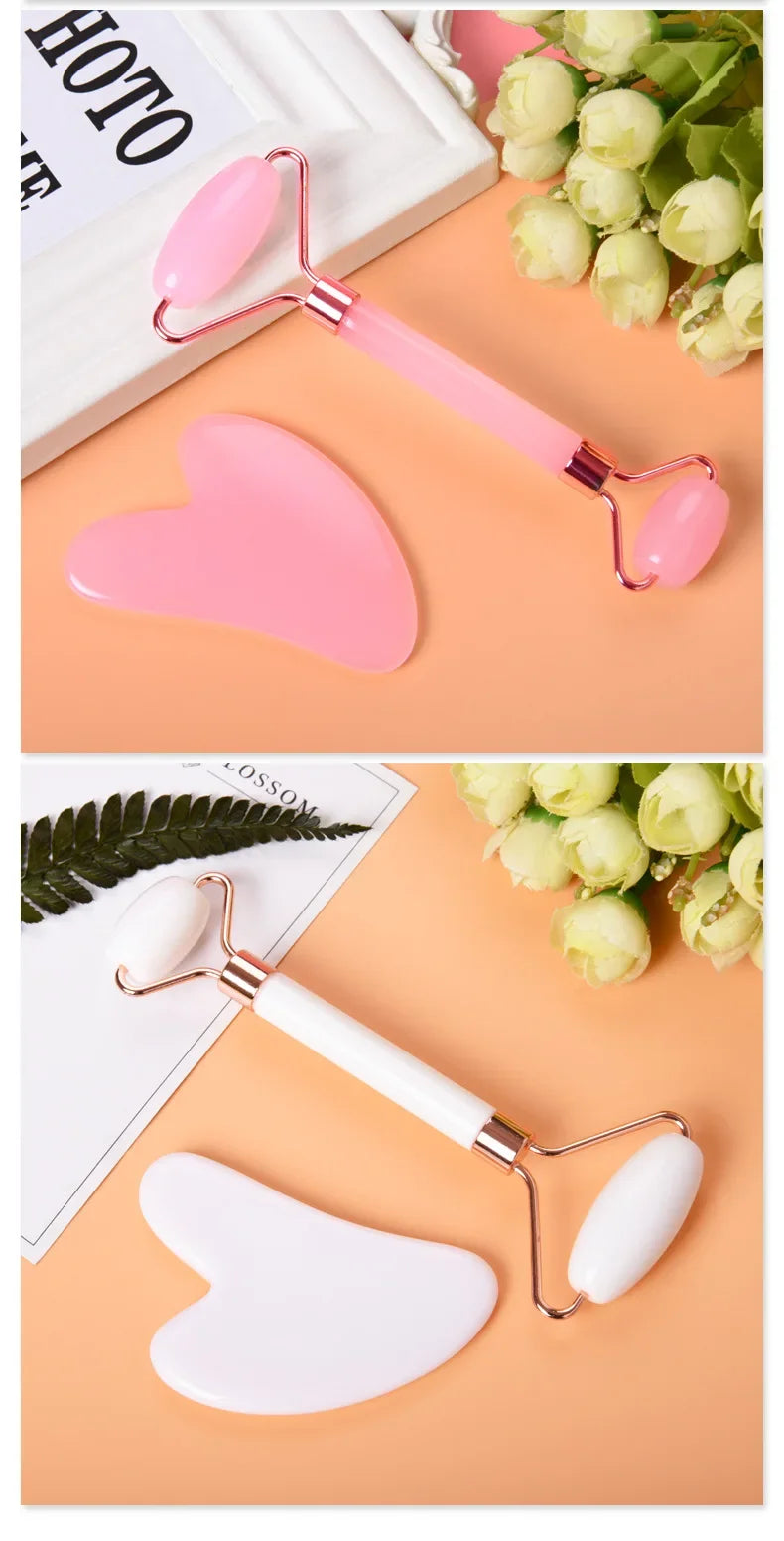 Gua Sha Massage Board for Face – Rose Pink Facial Scraper for Neck & Body