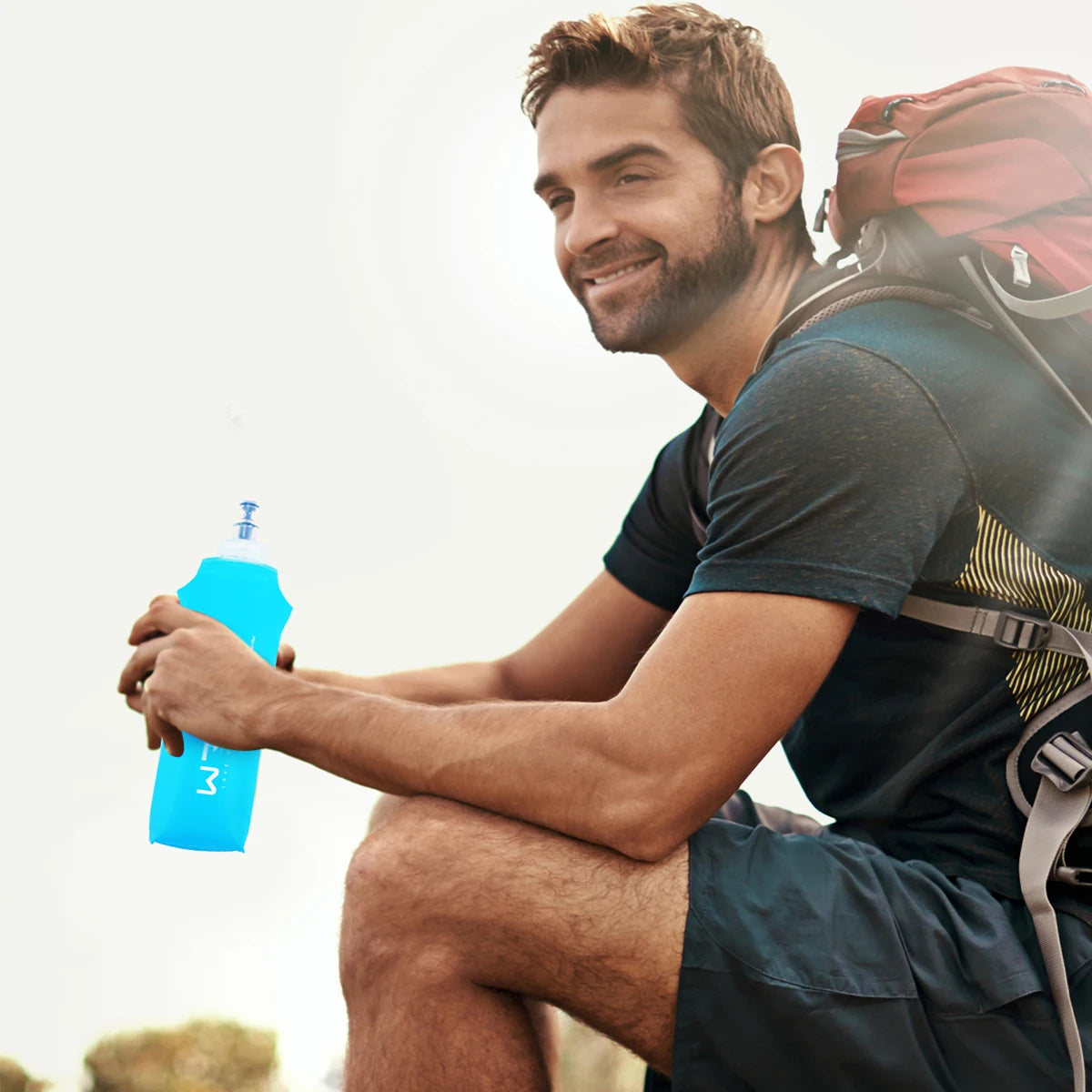 Collapsible Silicone Water Bottle – Portable Foldable Flask for Running & Hiking