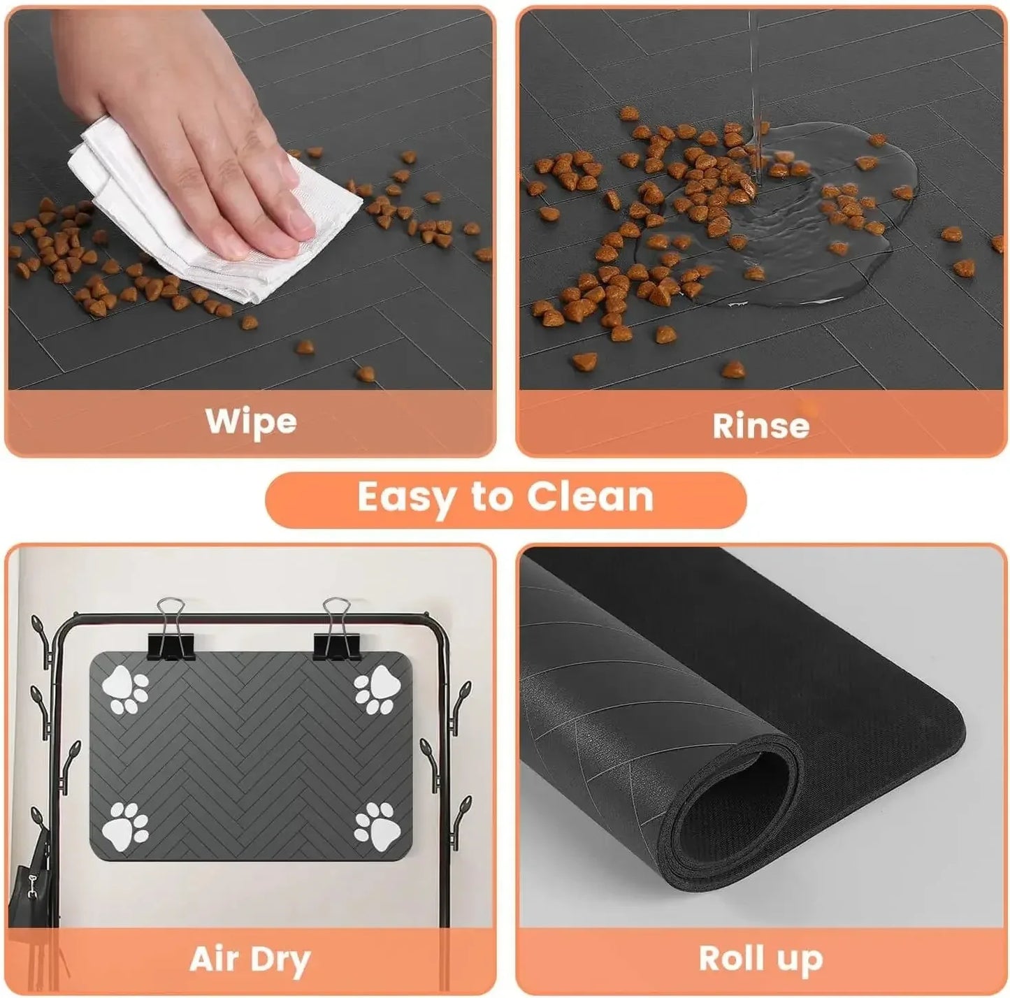 Absorbent Pet Feeding Mat – Waterproof Non-Slip Placemat for Dog & Cat Bowls