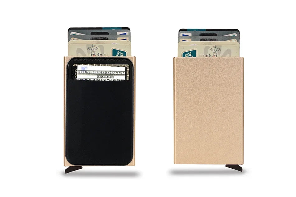 ID Bank Credit Card Holder Men's Wallet Anti Rfid Blocking Protected Magic Business Anti-theft Slim Thin Men Money CardHolder