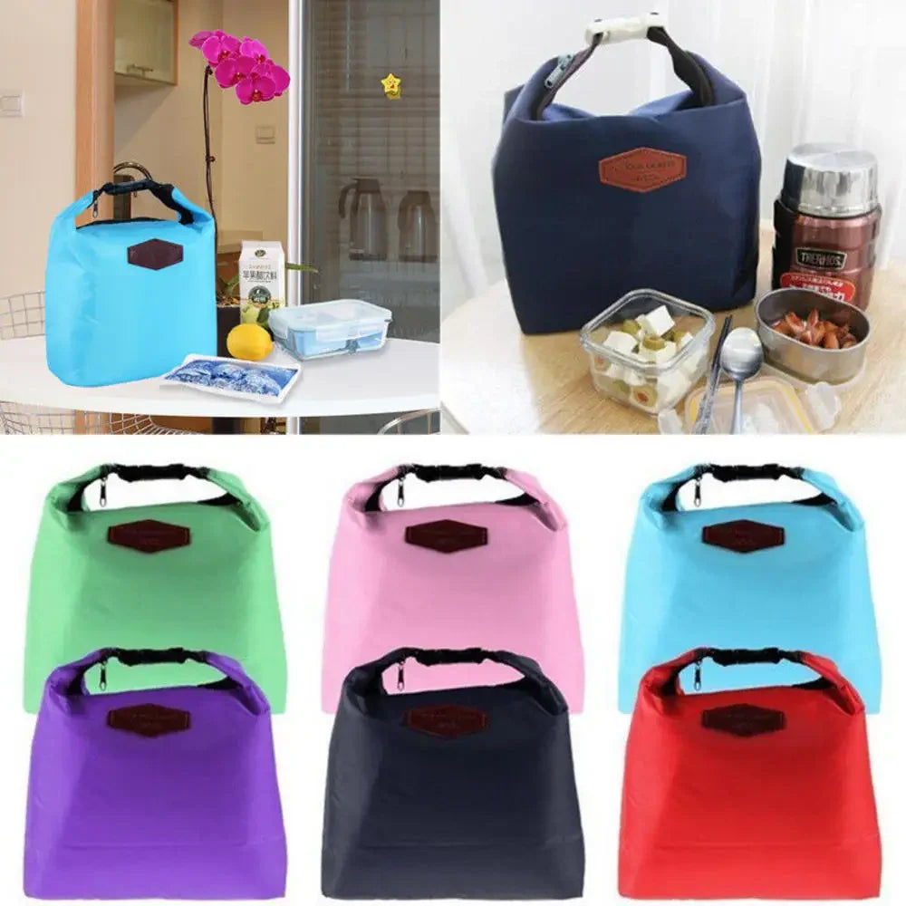 Thermal Insulated Lunch Bag Portable Oxford Cloth Cooler Lunchbox Storage Bag Carry Picinic Food Tote Insulation Package 1pc