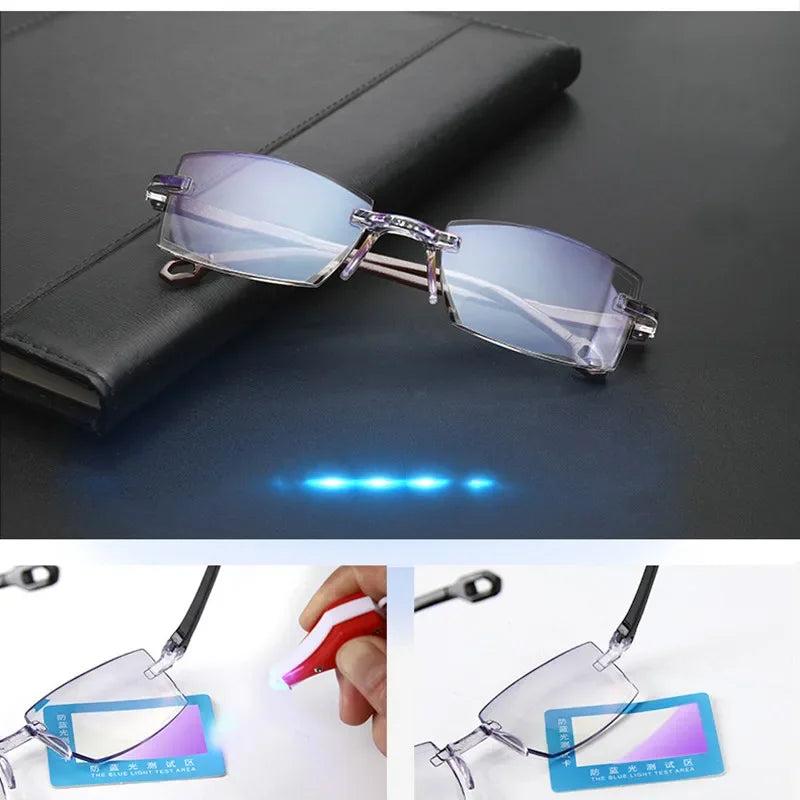 New Reading Glasses Men Magnification Eyewear Presbyopic Glasses Diopter Dimond Cutting +1.0 To +4.0 Blue Light Glasses