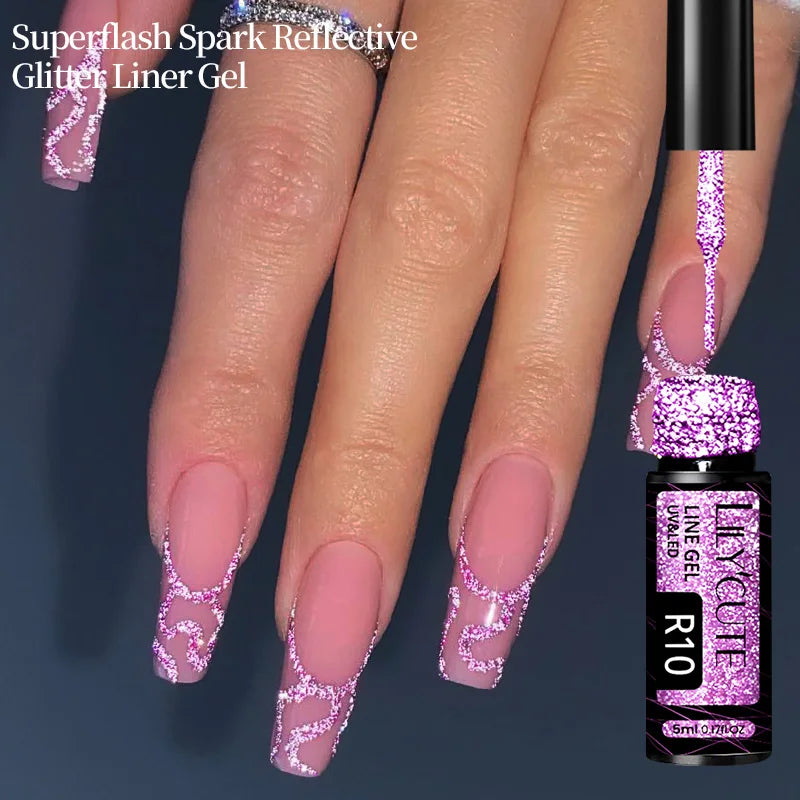 Silver Metallic Gel Nail Polish Liner – Super Bright Mirror Pull Line Art Pen