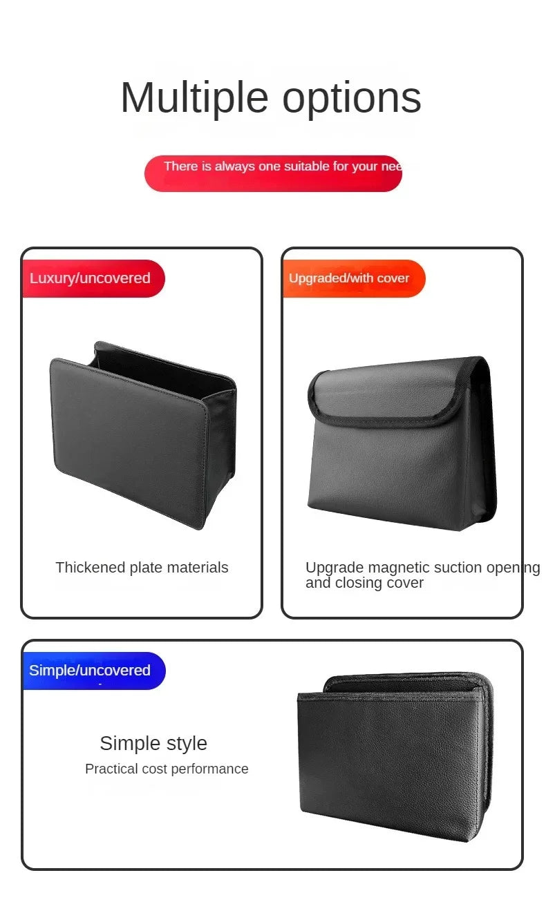 Car Trash Can Car Door Storage Box Foldable Seat Back Hanging Storage Bag Storage Box Car Interior Products